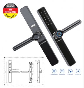 Khóa cửa lùa vân tay Kassler KL-599 Black App Điện Thoại