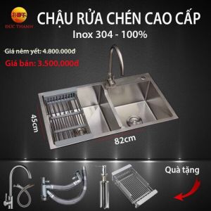 CHẬU RỬA CHÉN CAO CẤP Inox 304 - 100%