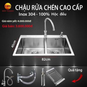 CHẬU RỬA CHÉN CAO CẤP Inox 304 - 100%