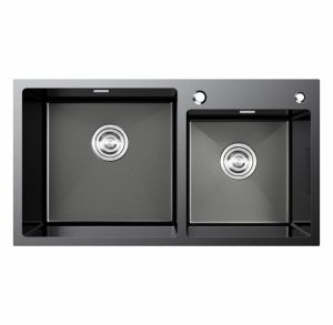 CHẬU RỬA CHÉN 2 HỘC INOX PHỦ NANO ĐEN 8245L