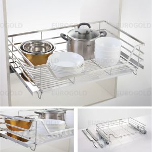Giá xoong nồi inox 304 gắn cánh âm tủ EP70B – Eurogold
