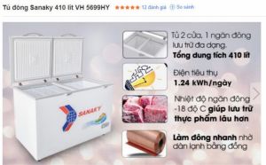 Tủ đông Sanaky 410 lít VH 5699HY